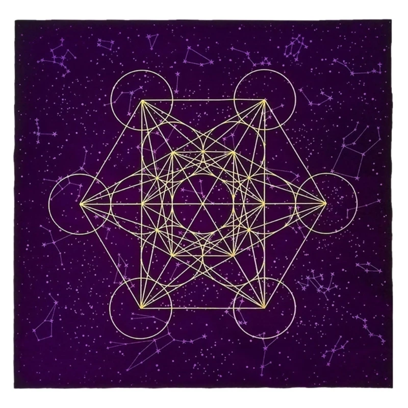 

Metatrone's Cub Crystal Grid алтаро Таро скатерть бархатная Астрология Таро гадания искусственная ткань гобелен