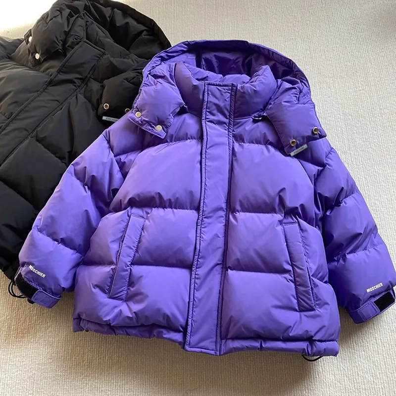 2022 Winter Girls Boys Casual Thick Warm Hooded Down Jacket Baby Kids Children Waterbreak Coat Outerwear