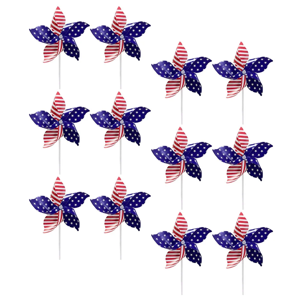 

Outdoor Independence Day Windmill Decorative Pinwheel Family American Flag Plaything Yard