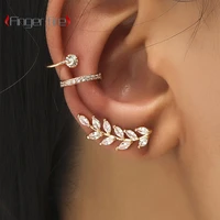 new luxury fahion bohemian piercing crystal rhinestone ear cuff wrap stud clip earrings for women girl trendy earrings jewelry