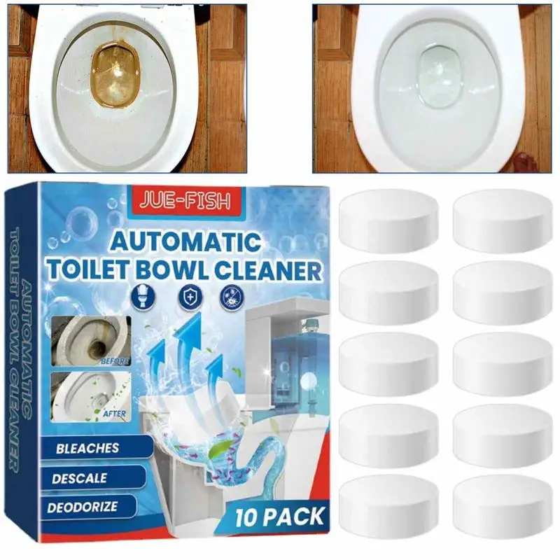 

Таблетки для очистки унитаза, 10 шт., концентрированные таблетки для очистки унитаза, долговечные автоматические очистители для унитаза