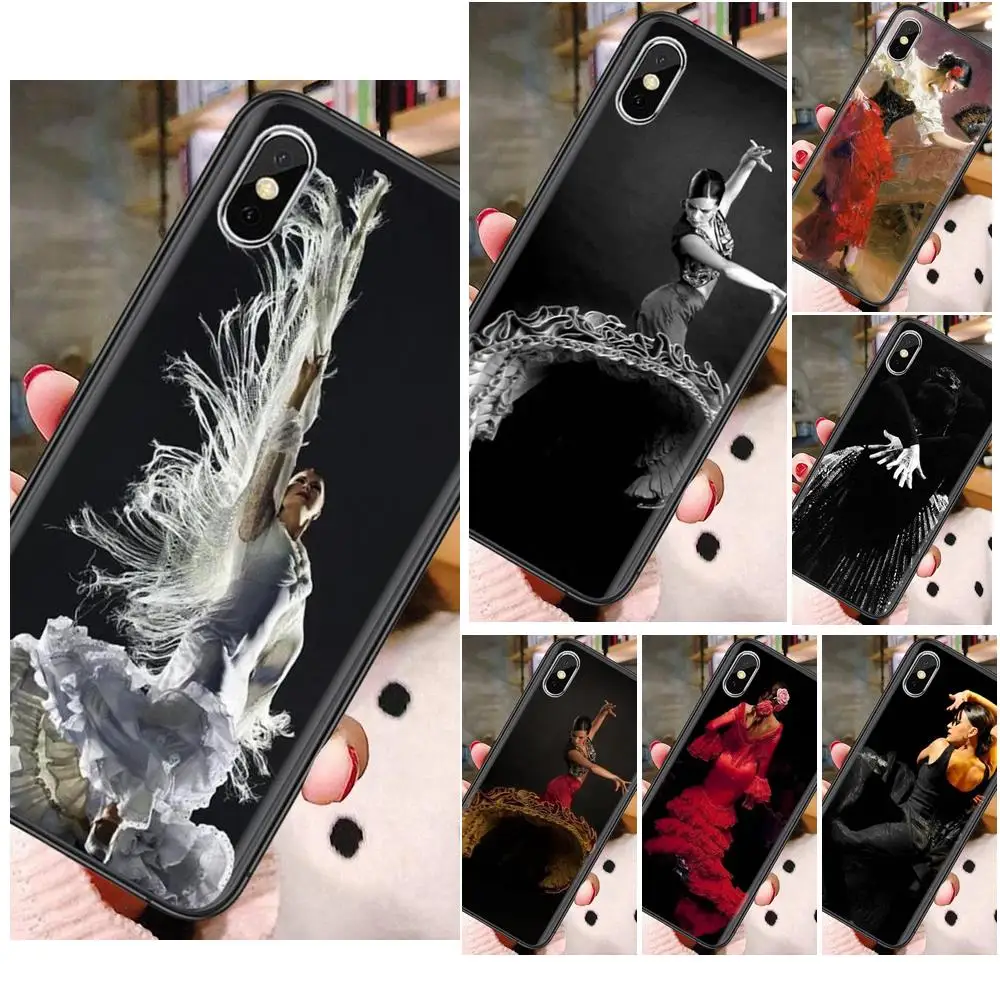 

For iPhone 13 12 11 Pro Max 6 X 8 6S 7 Plus XS XR Mini 5S SE 7P 6P R The Spanish Dancer Flamenco Low Price Black Waterproof