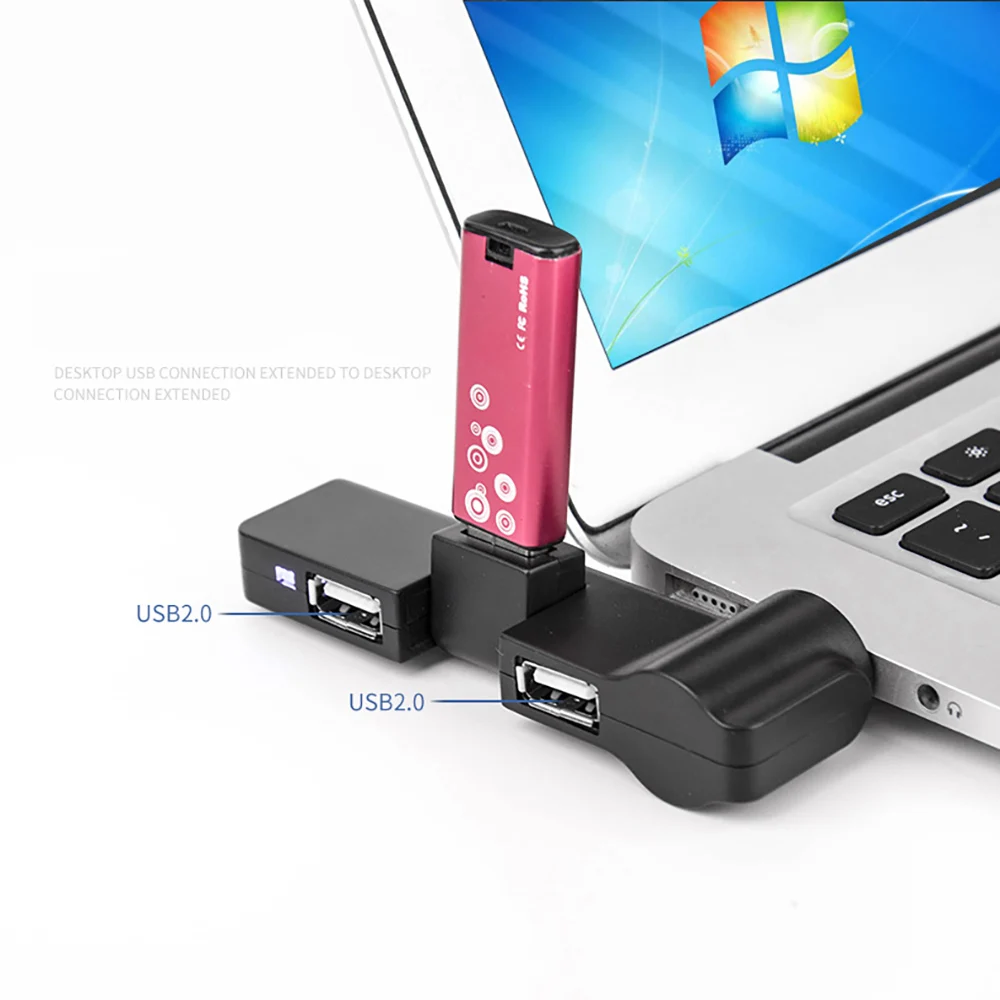 Вращающийся USB-концентратор 4 порта 180 градусов поворотный концентратор USB2.0 1 в