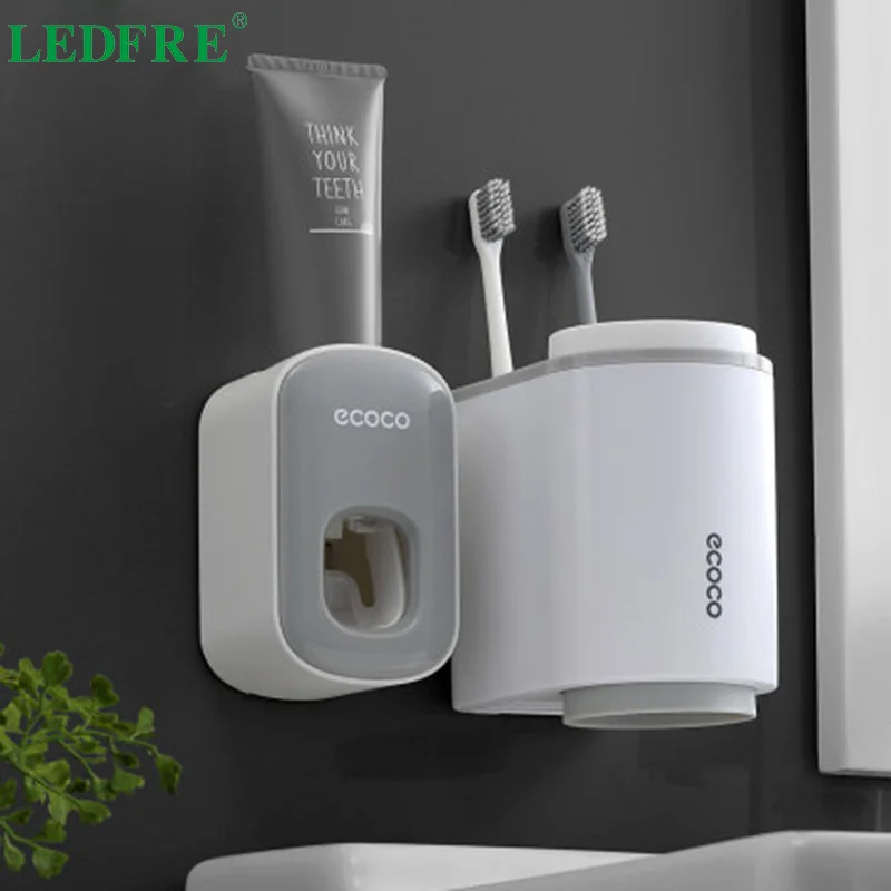 ledfre toothbrush holder toothpaste squeezer wall mounted for bathroom cup accessories set lf71098 free global shipping