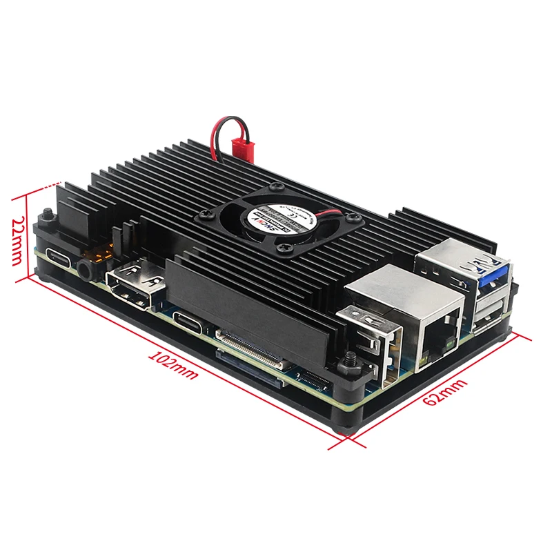 Оранжевый Pi внешний корпус из алюминиевого сплава с вентиляторным радиатором