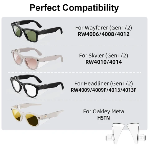 HIBLOKS прозрачные боковые щитки для Ray-Ban Meta