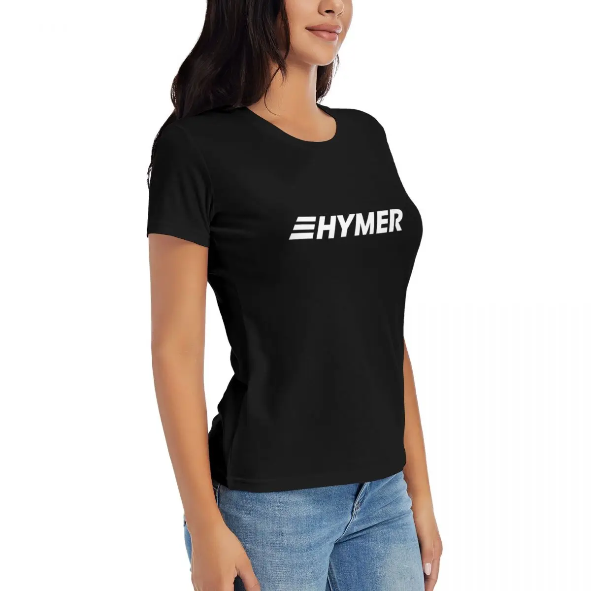 Женская хлопковая футболка с коротким рукавом и круглым вырезом