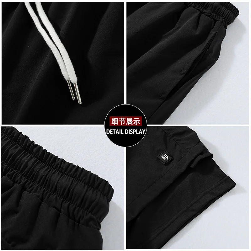 2023 Summer New American Fake Two Piece Basketball Shorts Men's Training Fitness Sports Running Pants Half Pants