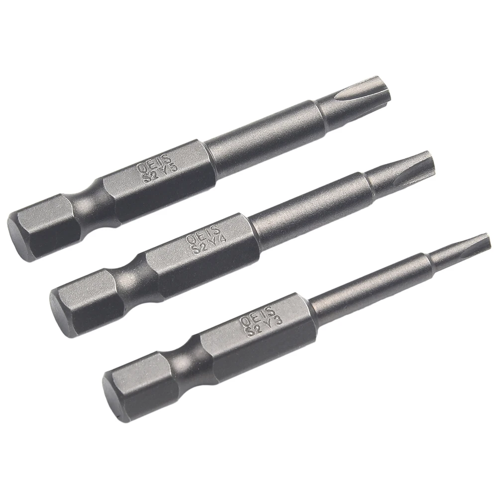 

Bit Screwdriver 1 Set Y Tip Head Replacement Silver Steel 1/4 Inch Y3 3pcs 50mm Y5 Durable Hand Tools Hex Shank