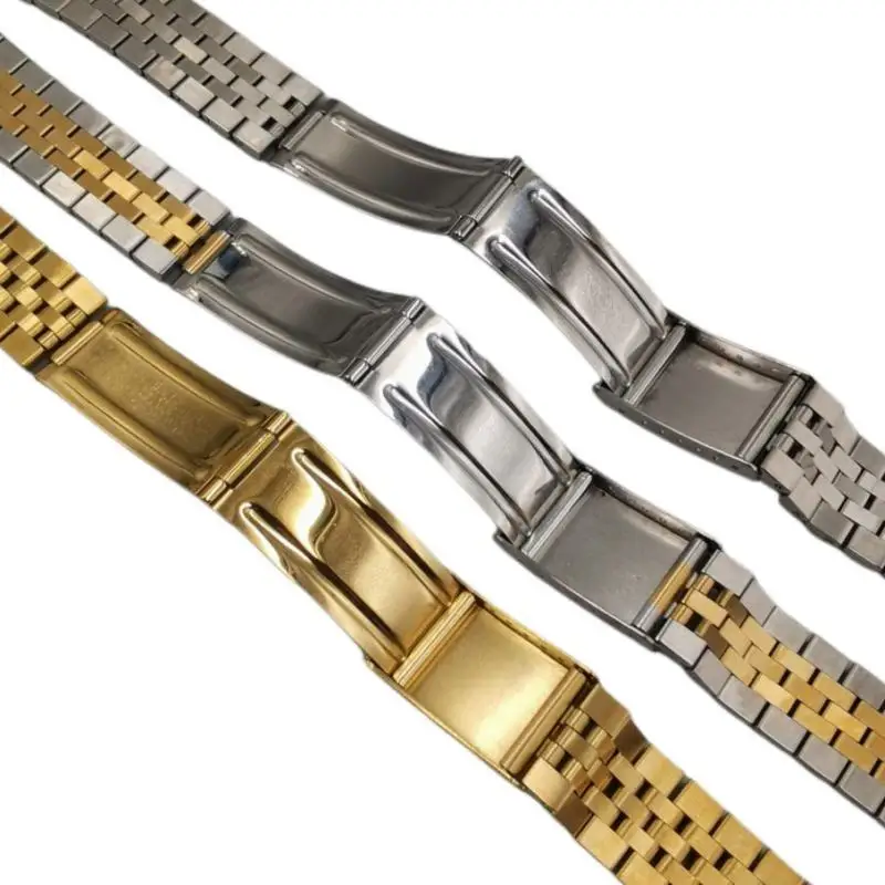 Vintage 18mm 19mm 20mm Stainless Steel Jubilee Curved End Watch Strap Band Fit for RLX 1675 1665 1680 16750 1016 14270 114270