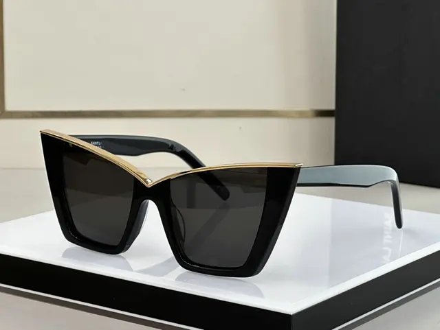 Luxury new retro cat-eye sunglasses new design wide brim Metal sunglasses women's brand designer fashion sunglasses 1