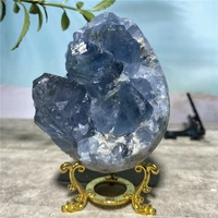 blue crystal geode rare natural crystal freeform gem minerals reiki raw feng shui wicca ornaments for home decoration room egg