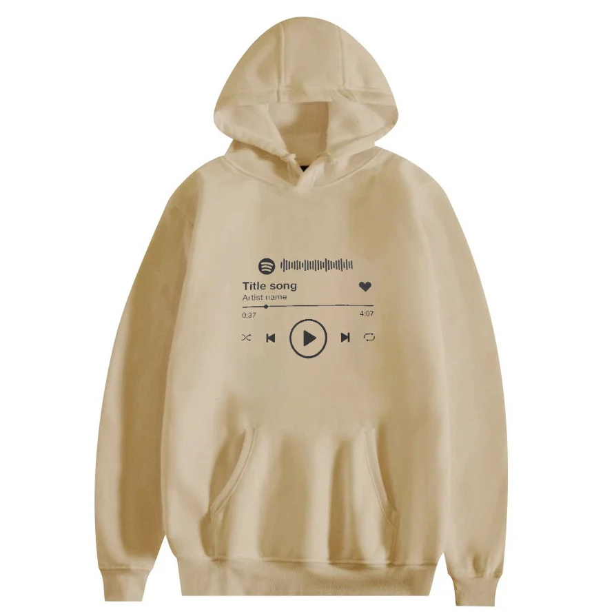 

Custom Music Name And Singer Name Hooded Sweatershirt Long Sleeves Personality Creative Customize The Unique Music Belongs You