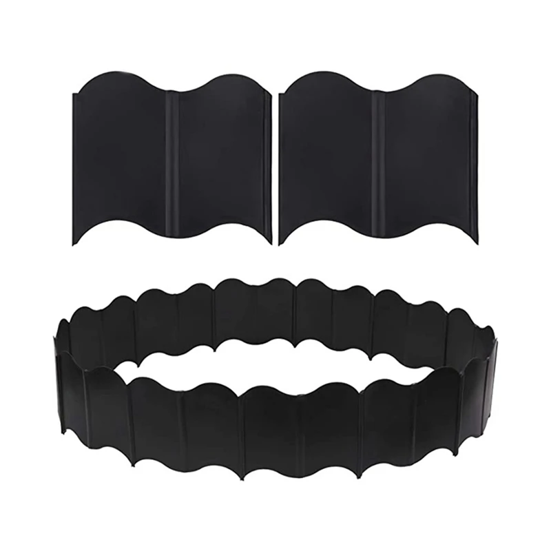

Garden Lawn Edging - 40 Pack Landscape Border Flexible Interlocking Edging Plastic Palisade Fence DIY Decorative
