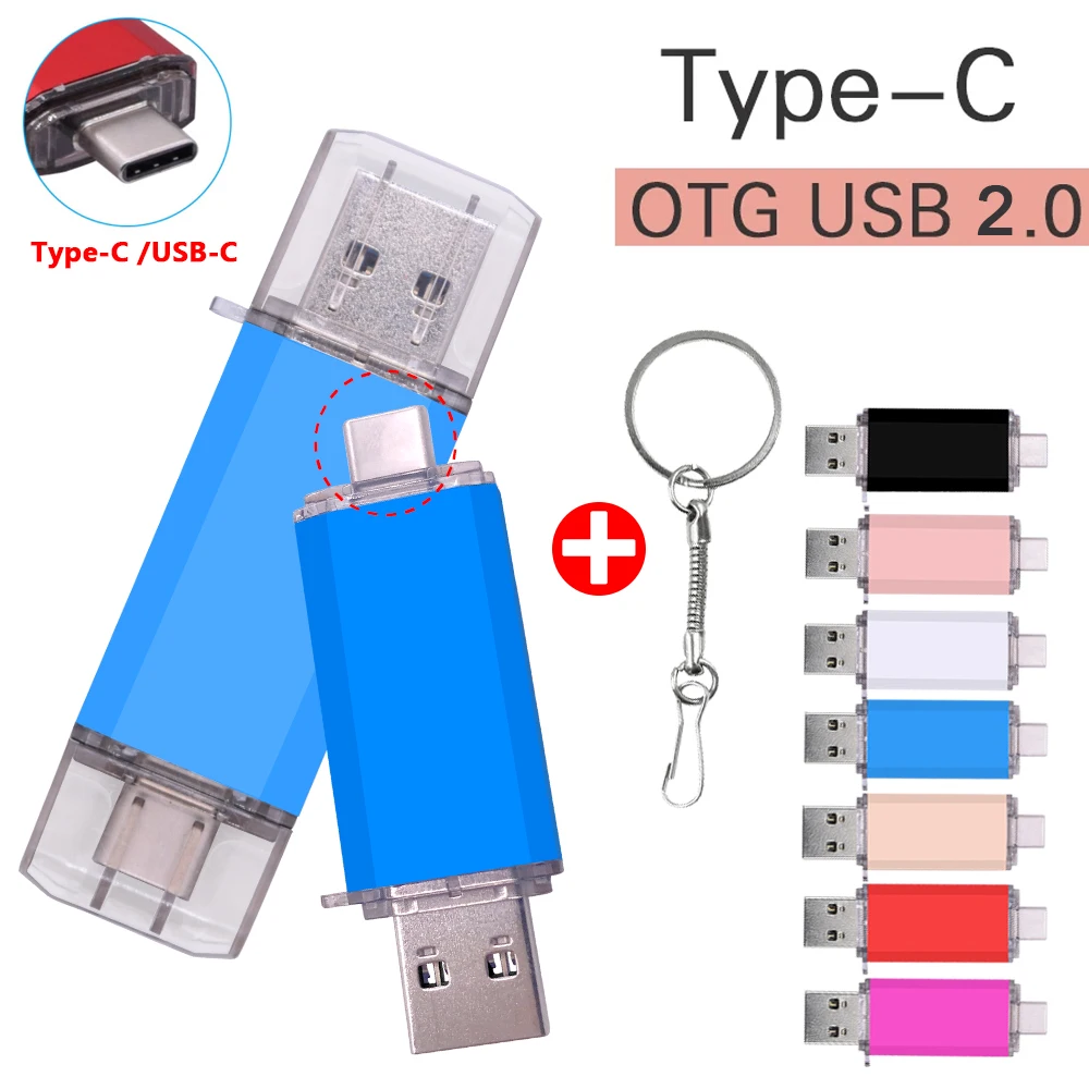 Металлический USB флеш-накопитель OTG 2 в 1 256 ГБ 128 64 32 16 8 4 Гб для Android/ПК | Компьютеры и