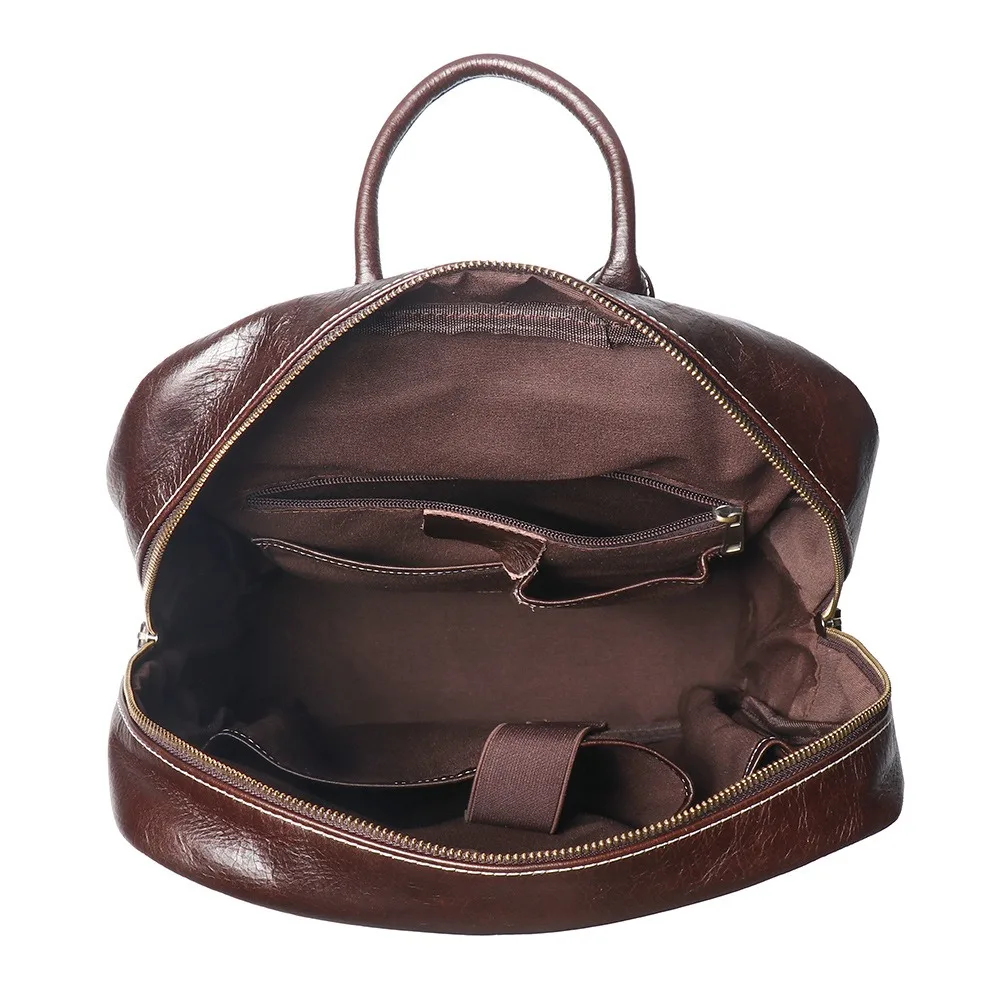 Новинка 2024 высококачественный рюкзак A4 из черной кофейной воловьей кожи с