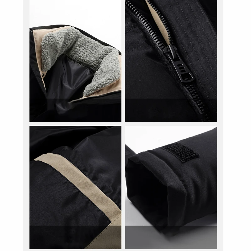 VARSANOL Men's Parkas Jackets Winter New Casual Waterproof Thick Fleece Parkas Jacket Coat Man Autumn Outwear Pocket Parka Men