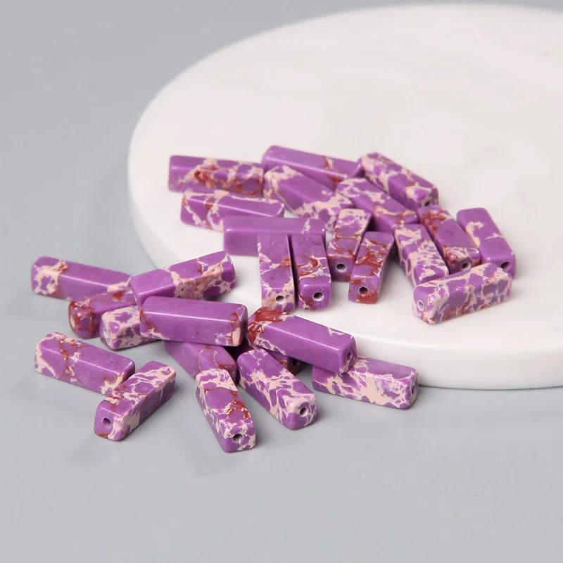 Фиолетовые Квадратные бусины бирюзовые морские осадки из ниток императорские