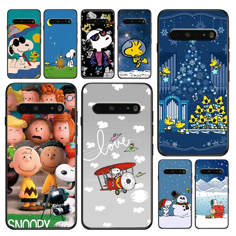 

Snoopy Cartoon Dog For LG V50 V60 G8 ThinQ 5G K51S K41S K71 K61 Q60 V30 K92 K22 Silicone Soft TPU Black Phone Case Cover Capa