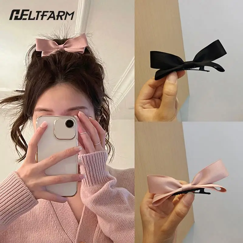 

Cute Bow Three-Dimensional Small Hairclip Girl Pink Bang Clip Small Ear Headdress Internet Famous Recommended Head Clip