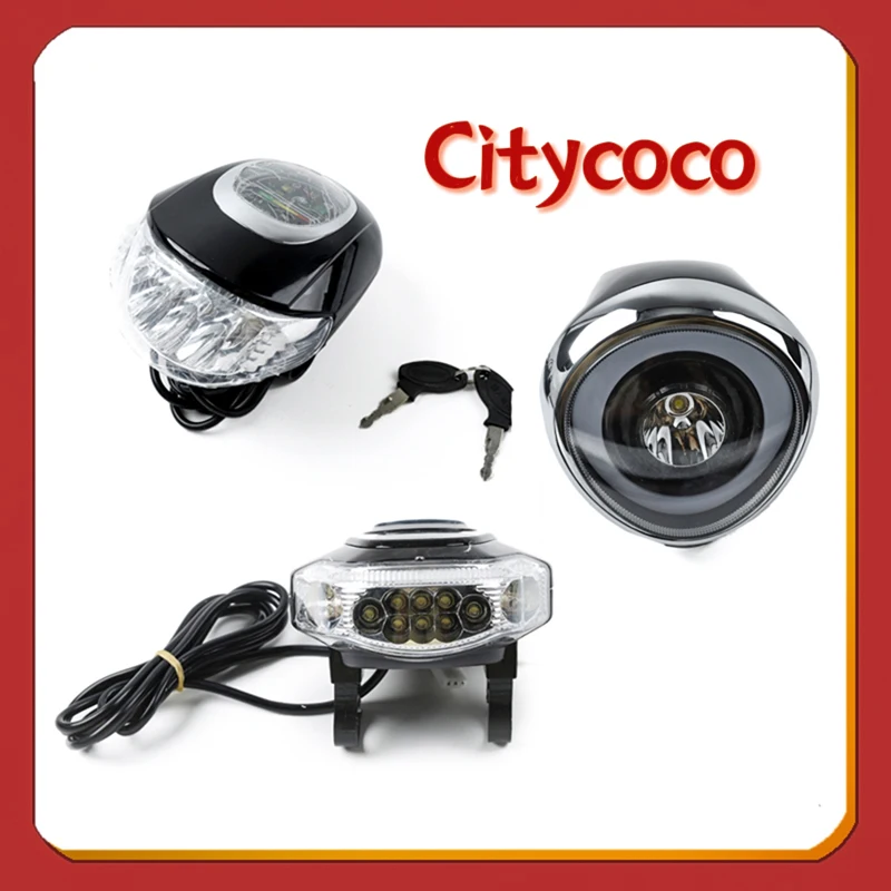 Citycoco-Faro de 60V con Bluetooth, lámpara trasera de señal de giro, Panel de instrumentos LCD, llave de Scooter eléctrico, accesorios de bloqueo eléctrico