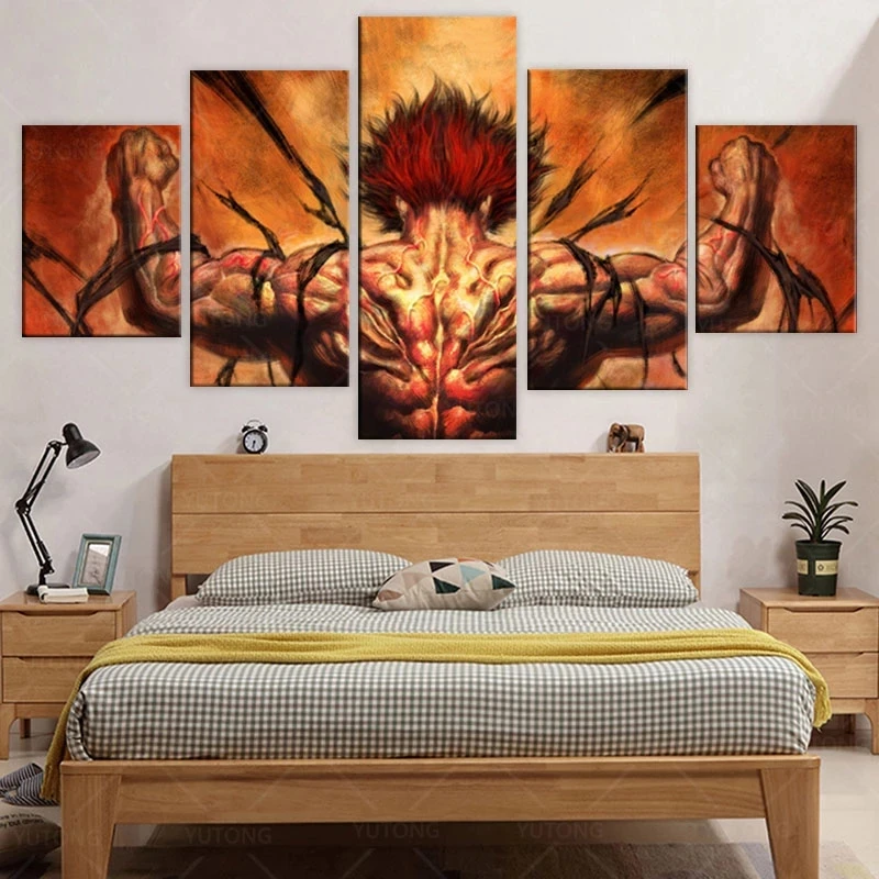 

Плакат Yujiro Hanma Baki The Grappler с высоким разрешением, настенная Модульная картина для домашнего декора, для детской спальни, на холсте