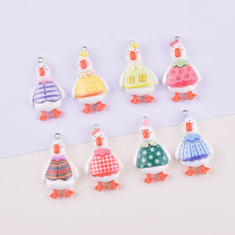 10 шт. 40x23 мм Y2k модные 3D полимерные милые утки ювелирные изделия серьги Подвески DIY искусственная цепь Подвеска Аксессуары для женщин Подарки