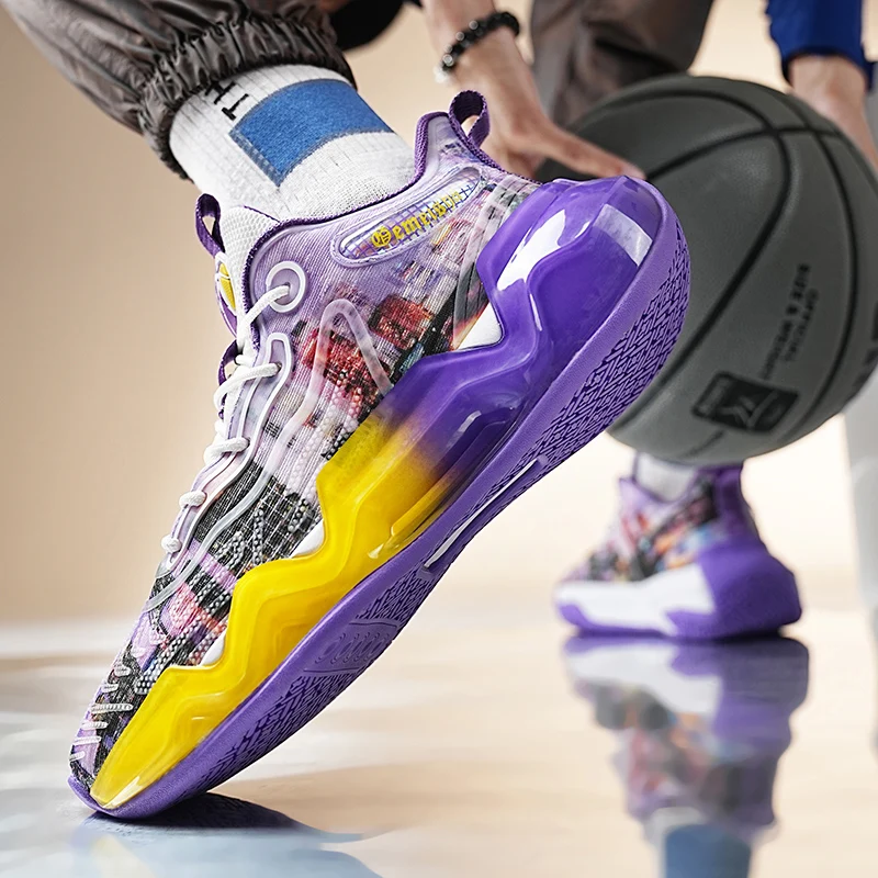 Brand Fashion High-top Sneakers Basketball Men Professional Chunky Sneakers for Men Trainers Breathable Mesh Sports Shoes Men