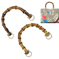 diy natural high grade u shape bamboo imitation handcrafted with link buckle handle bags handbags lady purse