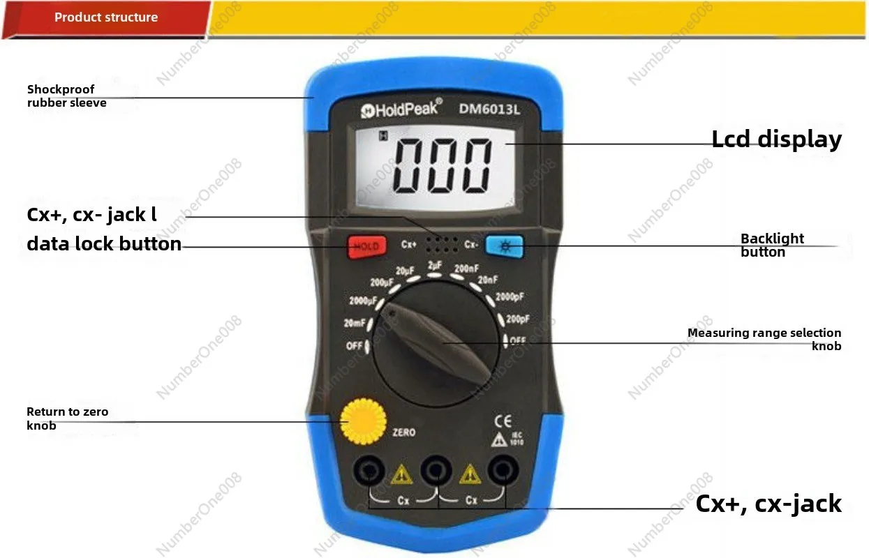 DM6013L Цифровой тестер емкости цифровой измеритель 0-20 мФ HP36D