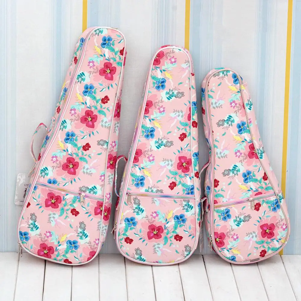

YOUZI Printed Leather Ukulele Bag Cotton Soft Case Waterproof Backpack MUSICAL INSTRUMRNT ACCS