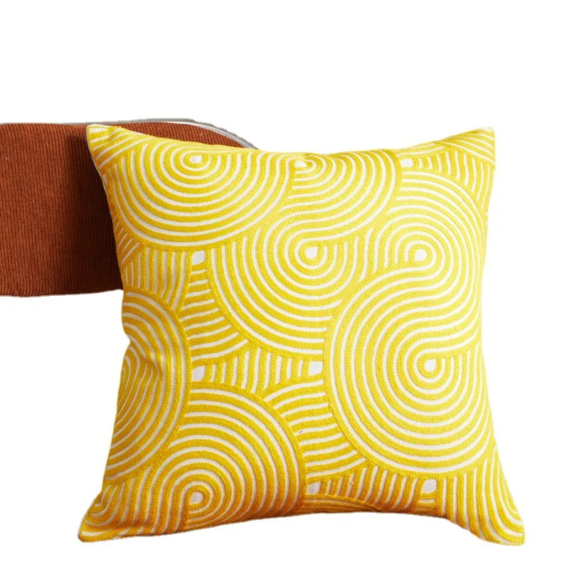 

Home Fabric Pillowcase Ins Wind Towel Embroidery Living Room Sofa Light Luxury Embroidery Fashion Home Decor Bedside Pillowcase