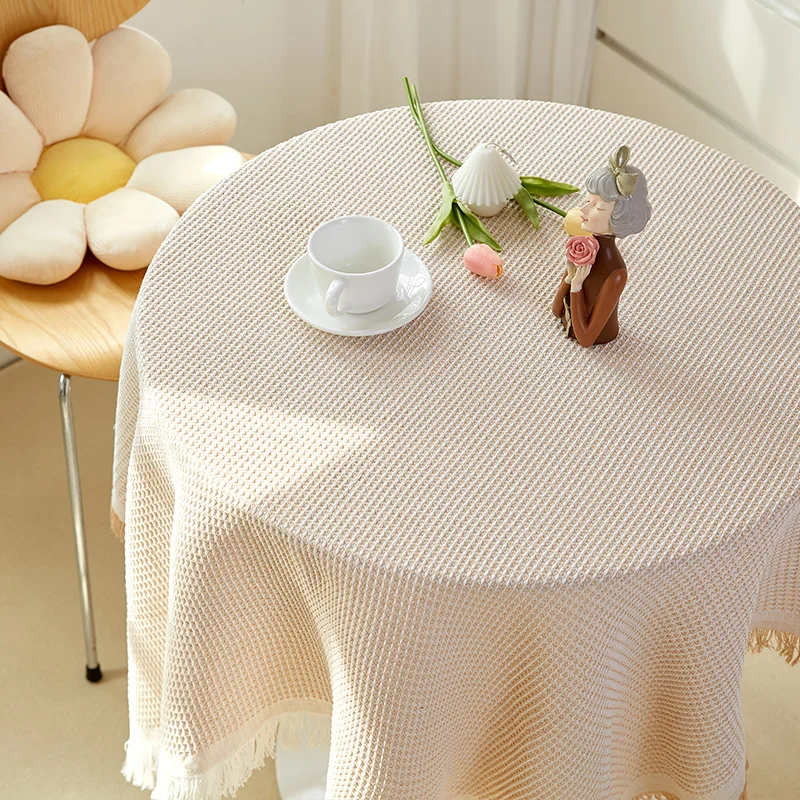 

Table cloth, small round table, light luxury, high-end sense, birthday photos, white Japanese tea table, cloth, dormitory