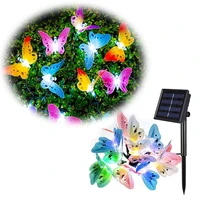 1220 led solar powered butterfly fiber optic fairy string lights waterproof outdoor garden holiday party christmas decoration