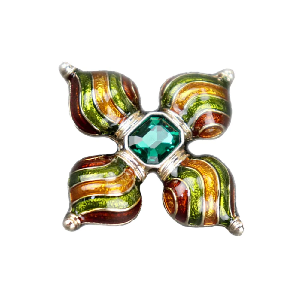 1Pc Cross Shaped Brooch Elegant Brooch Pin Alloy Clip Scarf Buckle Dual Brooch Jewelry for Women Girls Ladies