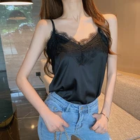 summer lace silk top cami for women spaghetti strap top tank ladies tops white camisole basic tops women 4xl
