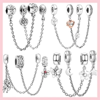 2022 new 925 sterling silver charms safety chain beads fit original pandora bracelet necklace charms beads jewelry