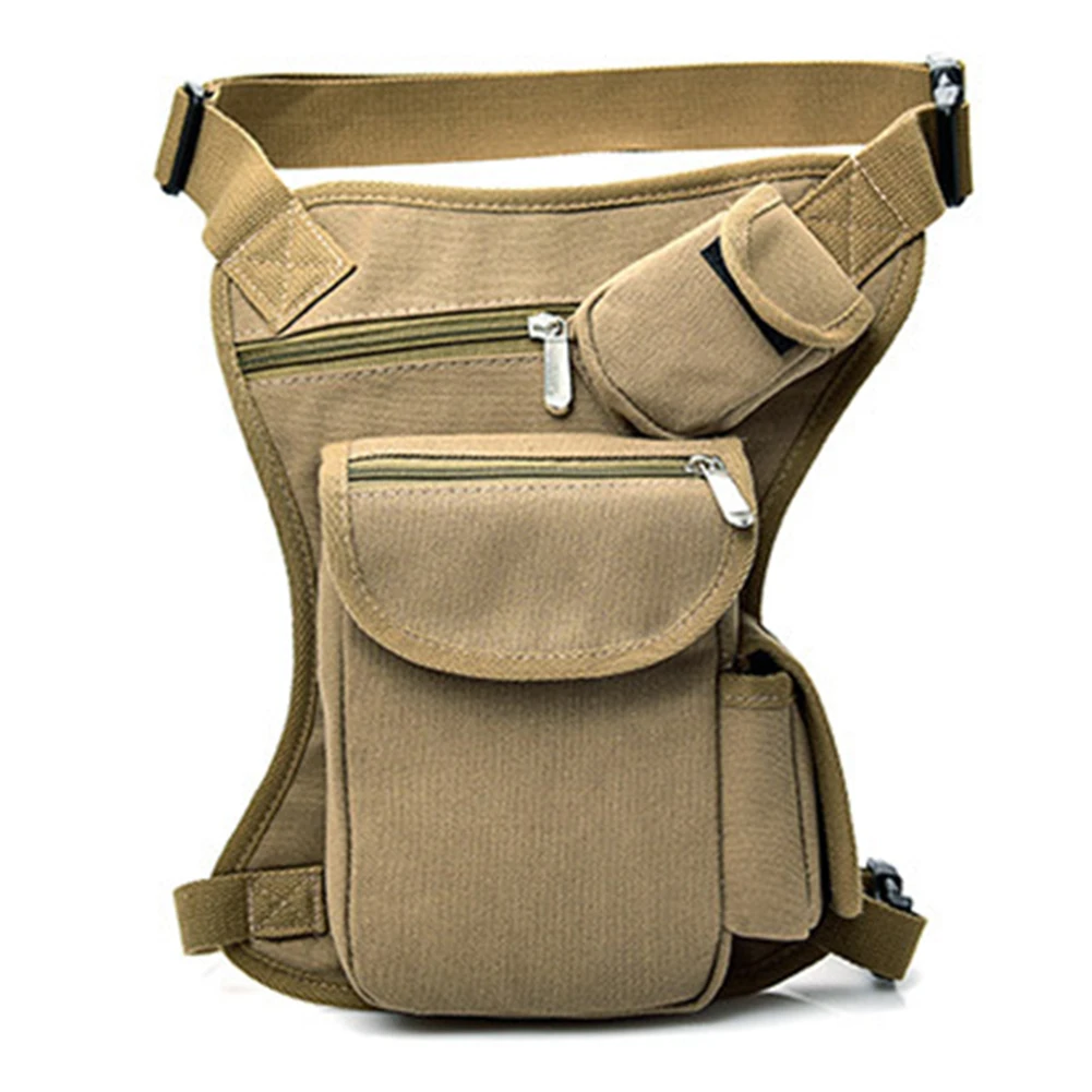 

Fashion Outdoor Adjustable Straps Solid Canvas Casual Durable Sports Large Capacity Zipper Waist Bag