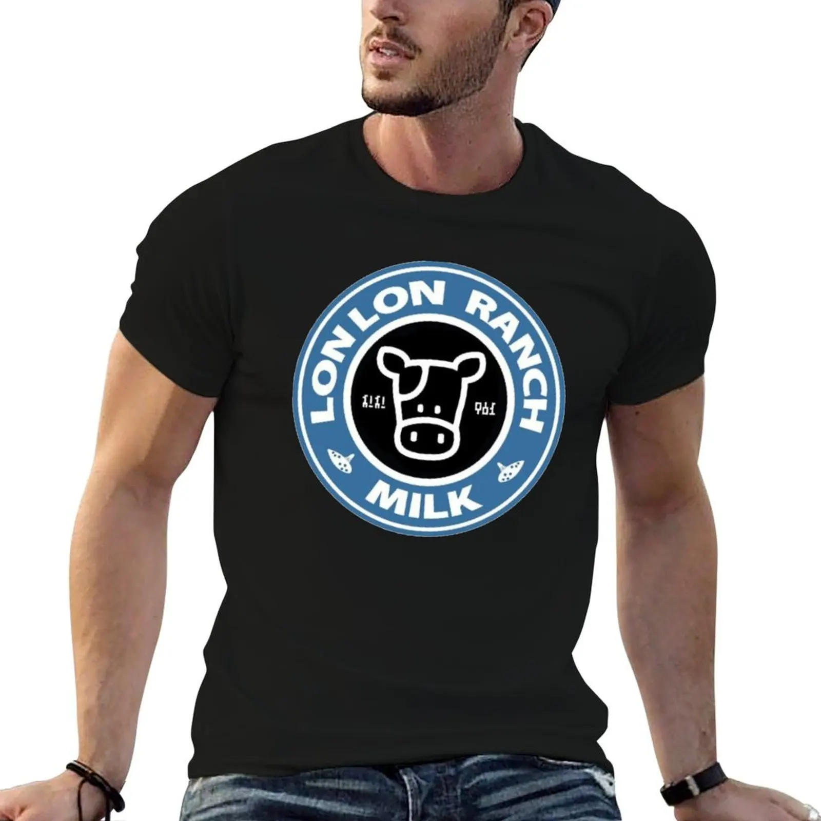 Lon Milk черная футболка высокого качества одежда в стиле аниме мужские футболки
