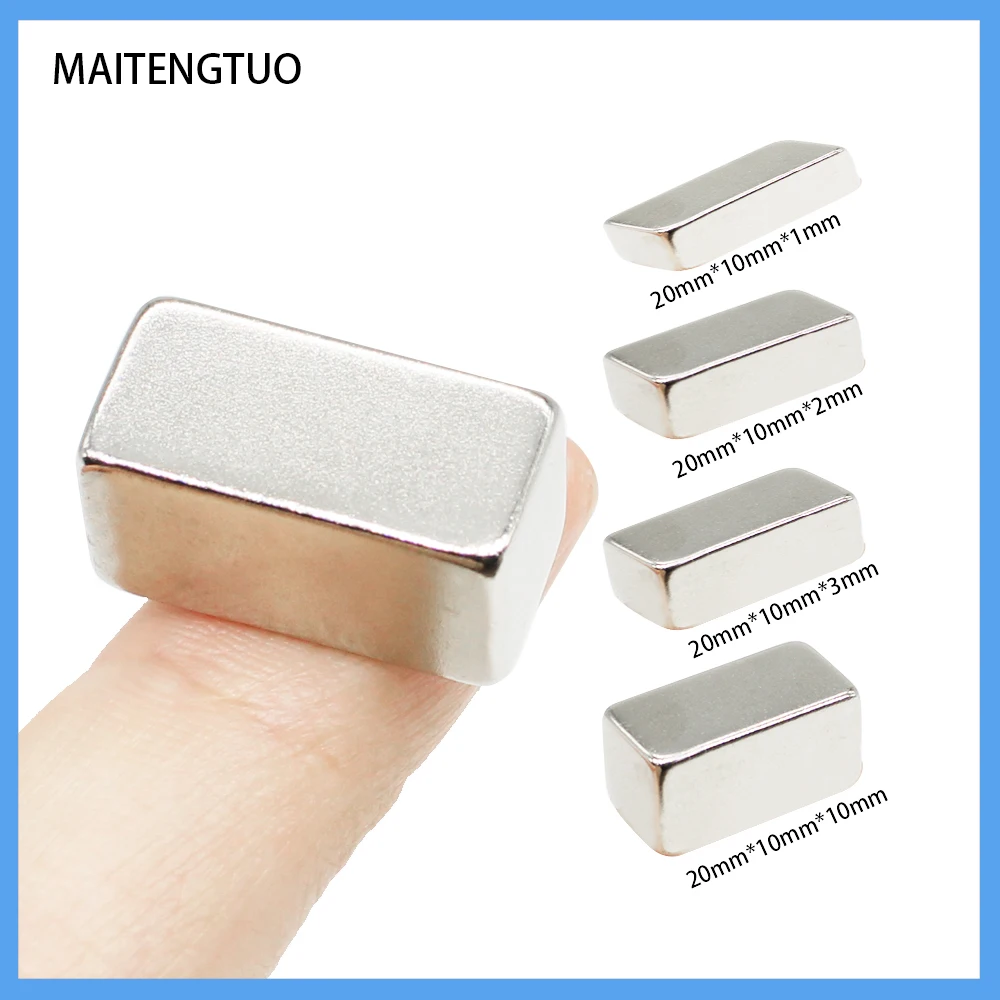 

20x10x10 Rectangular Strong Powerful Magnets N35 20x10x10mm Block Rare Earth Neodymium Magnet 20mm x 10mm x 10mm