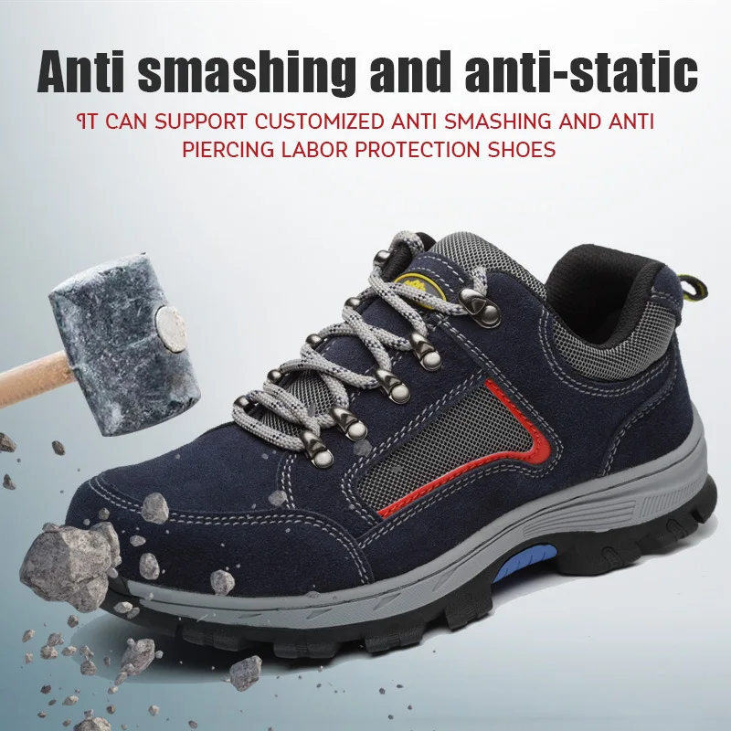 

Safety Work Shoes Leather Breathable Anti Smashing Puncture Proof Men Steel Head Labor Protection Spring Summer Autumn Winter