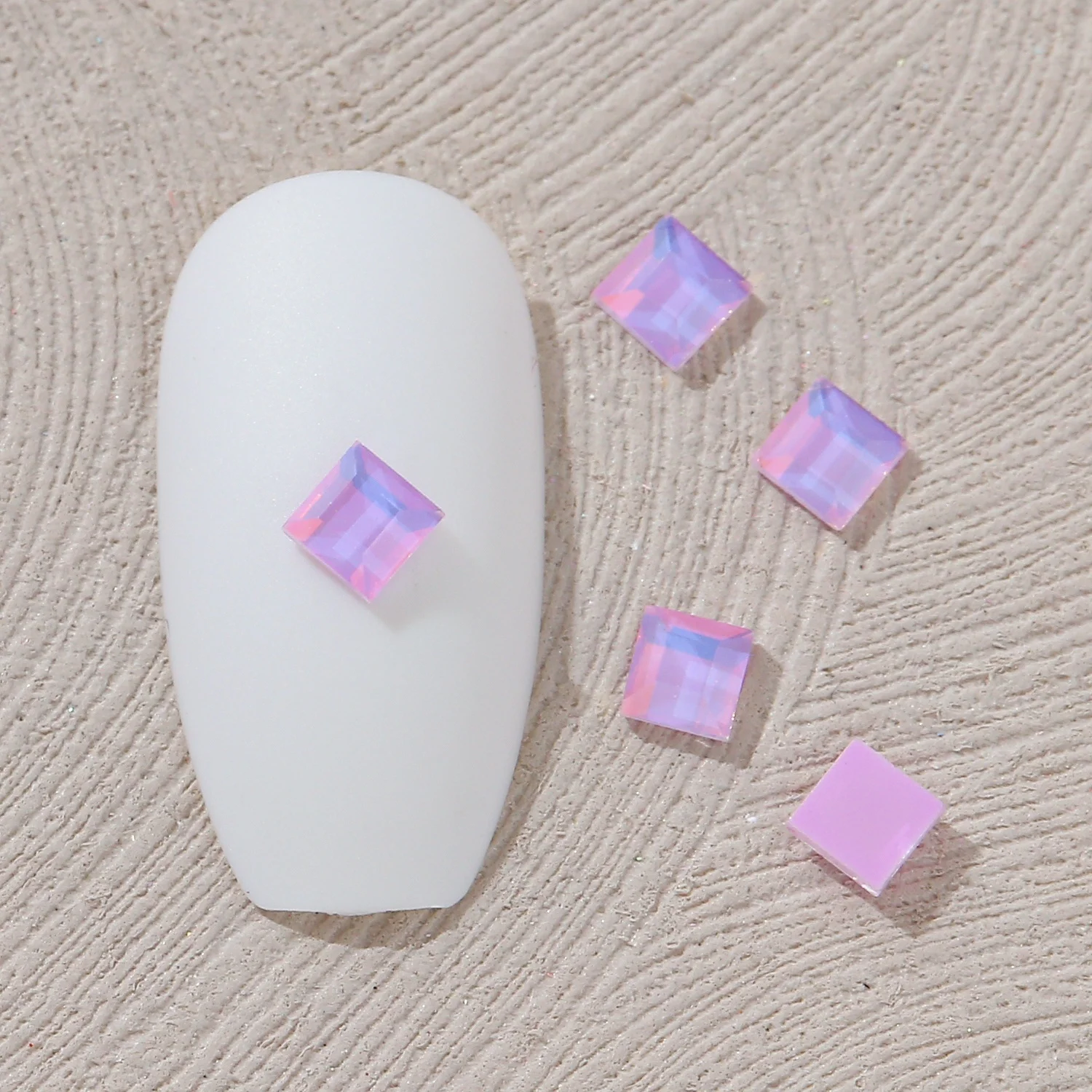 Опаловый мокко 3 мм оптовая продажа квадратная форма искусство ногтей с плоским