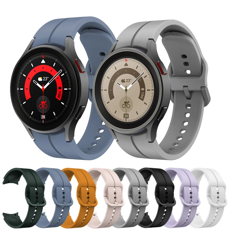 Sports Silicone Strap For Samsung Galaxy Watch 5/4 44mm 40mm Watch 4 classic 46mm 42mm Bracelet Galaxy Watch 5 pro 45mm Band