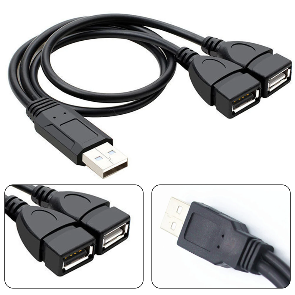 

Universal Car USB Splitter Cable USB 2.0 A Male To 2 Dual USB Male Y Splitter Hub Power Cord Adapter Cable Auto Accessories Part