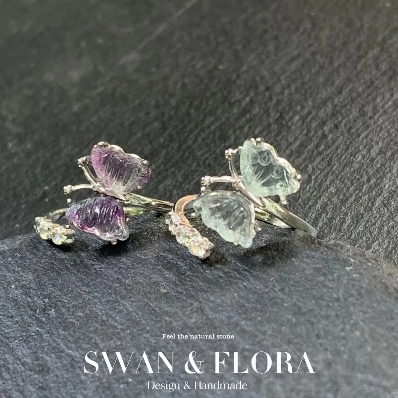 

MM Natural fluorite Ring Adjustable Female Simple Ring Jewelry for Women Gift Wholesale High Quality Vintage Fine