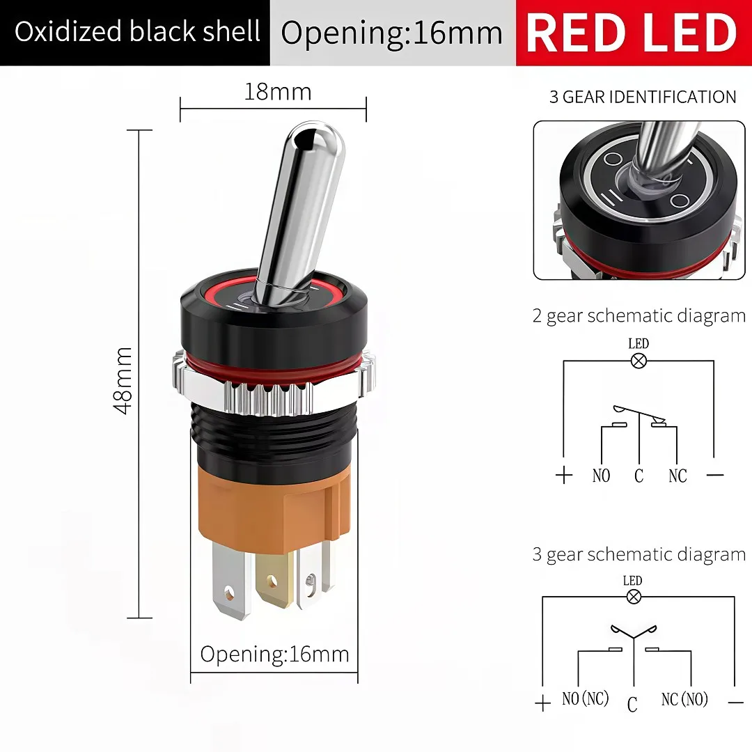 

LANBOO переключатель 16 мм 15 А 3-х полосный 12 В