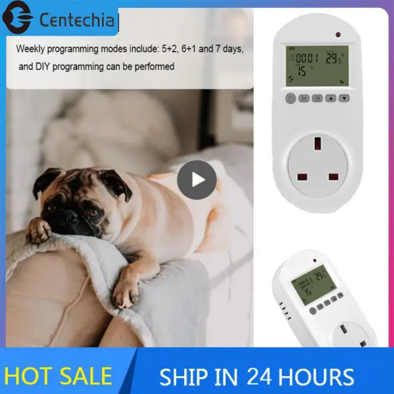 

2/3/5PCS Ntc Sensor Tuya Wifi Thermostat Socket 16a Electric Floor Heating Plug Lcd Light Display Smart Heater Plug Programmable