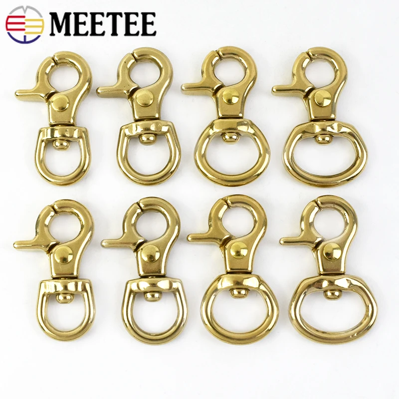 Пряжка Meetee 8-15 мм из твердой латуни застежка-карабин для сумки поворотные зажимы