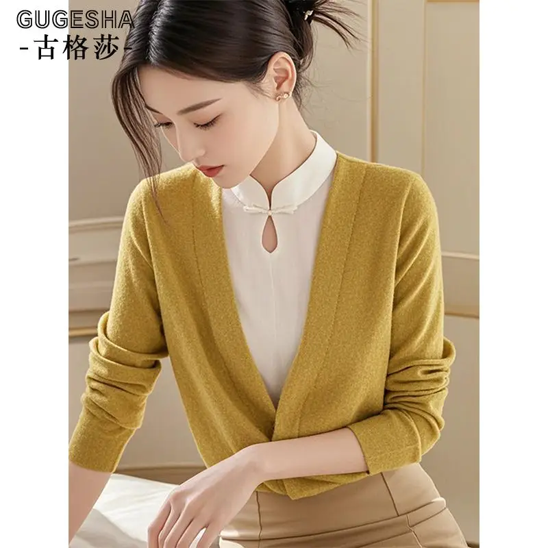 2024 Ранняя осень новый китайский Sle High Sense в стиле пэчворк искусственный вязаный