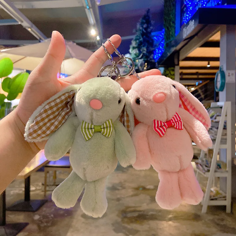 

Милый мультяшный бант Кролик плюшевая кукла брелок модный кролик Ins плюшевый рюкзак Очаровательный детский подарок на день рождения Рождество